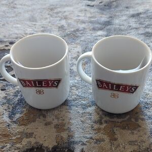 Brand New Set Of White Ceramic Bailey's Mug Set